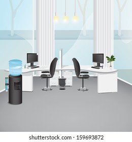 Modern Office - Vector Illustration, Graphic Design Editable For Your Design