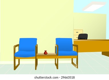 modern office waiting room vector