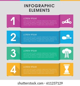 Modern old infographic template. infographic design with old icons includes woman hat, catapult. can be used for presentation, diagram, annual report, web design. 