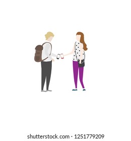 Modern old people and senior couples set. Stylish elderly man and woman in fashion casual clothing. Happy aged person in fashionable outfit. Flat vector illustration isolated on white background
