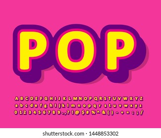 Modern old pop art font effect for retro sticker