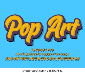 Modern old pop art text style