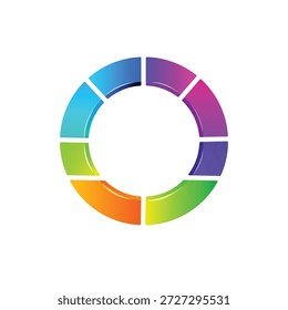 Vetor de anel de gradiente circular futurista abstrato, exposição OLED moderna inspirado elemento de tecnologia colorida