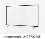 Modern oled tv with transparent screen isolated on transparent background