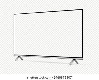 Modern oled tv with transparent screen isolated on transparent background