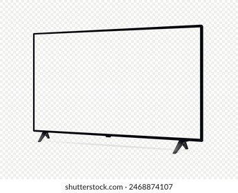 Modern oled tv with transparent screen isolated on transparent background