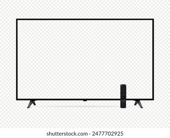 Modern oled tv with transparent screen isolated on transparent background