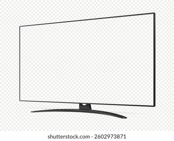 Modern oled tv with transparent screen isolated on transparent background