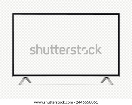 Modern oled tv with transparent screen isolated on transparent background
