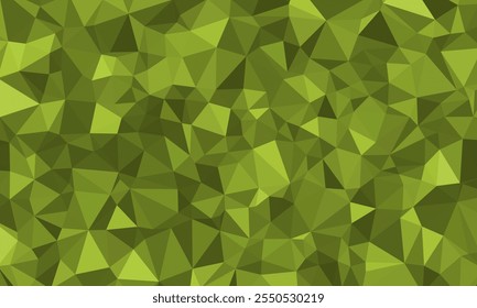 Fundo abstrato verde-oliva moderno com polígonos. Projeto de padrão de ilusão triangular