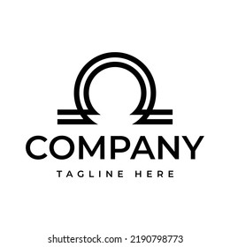modern omega vector logo design