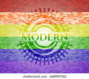 Modern auf Mosaikhintergrund mit den Farben der LGBT-Flagge