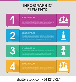 Modern one infographic template. infographic design with one icons includes candle, ranking. can be used for presentation, diagram, annual report, web design. 