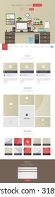 Modern One page Flat Website Template Design Vector