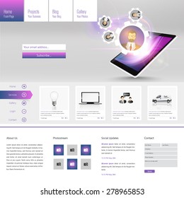 Modern One page Website template design