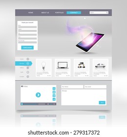 Modern One page Website template design -vector