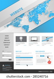 Modern One page Website template with header design