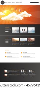 Modern One Page Website Template. Vector Eps10, Modern Web Design with flat UI elements. Ideal for Business layout.
