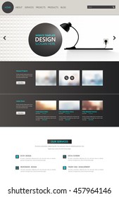 Plantilla De Sitio Web Moderna De Una Página. Vector Eps10, Diseño Web moderno con elementos de interfaz de usuario planos. Ideal para el diseño de negocios.