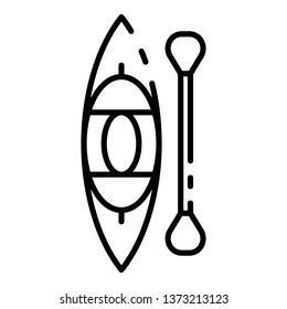 Modern one place kayak icon. Outline modern one place kayak vector icon for web design isolated on white background