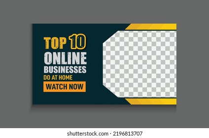 modern online business video thumbnail, digital thumbnail attractive design template editable vector