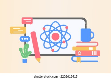 Modern  Online Education for banner website. Page template vector illustration of e-learning, internet course, application learning, university studies, classroom, tutorial, library on computer.