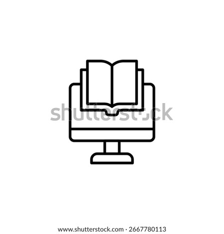 Modern Online Education Concept Featuring a Computer Display and Open Book