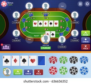 Modern Online Poker Table Game User Interface