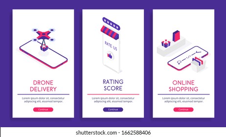 Modern Online Shopping vector isometric illustration. Good for business/delivery/shopping subjects.