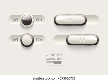 modern On/Off switch sliders set.
