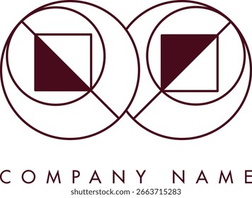 Logo moderno de OO con un monograma dentro de un marco circular en estilo minimalista, ideal para la marca. El diseño muestra Formas abstractas con líneas limpias que enfatizan la elegancia y el profesionalismo.