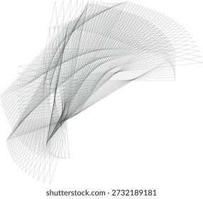Fondo moderno de las líneas del arte del op con efecto de onda, composición abstracta original, estructura organizada compleja, construcción, elemento del diseño del Vector