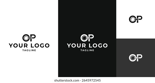 Modern OP Letter Monogram Logo Design