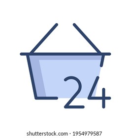 Modern open 24 icon illustration