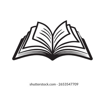 Modern Open Book Icon Vector Minimalist Artwork