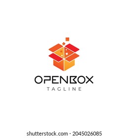 Modern Open Box Logo Icon Design Template