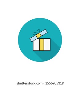 Modern Open Gift box icon vector style illustration, Flat design - Vector