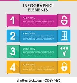 Modern open infographic template. infographic design with open icons includes door, heart lock. can be used for presentation, diagram, annual report, web design.
