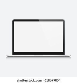 Modern open laptop computer isolated on white background. Vector mockup. Vector realistic illustration