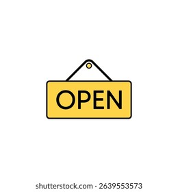 Modern Open Signboard in Minimal Style