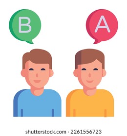 A modern opinions flat icon with editable facility 