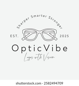 Modern Optic Branding. Minimalist Vector Logo with Eyewear Icon