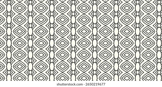 Modern optical illusion pattern with layered diamonds and bold curves, forming a seamless, abstract, and optical art design perfect for decor and digital use.