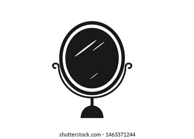 Modern optical mirror black icon vector 