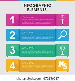 Modern optics infographic template. infographic design with optics icons includes mirror. can be used for presentation, diagram, annual report, web design.