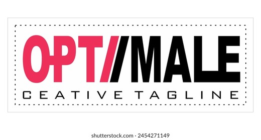 Texto OPTIMALE moderno, diseño libre del nombre del producto, icono o logotipo.
