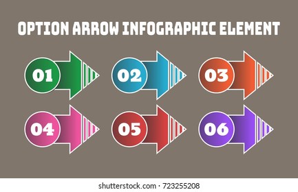 Modern Option Arrow Banner Step Business Concept Infographic Element Template for Landing Page, Web Banner, Brochure, Report, Web Design, Workflow Layout, Diagram