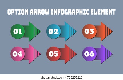 Modern Option Arrow Banner Step Business Concept Infographic Element Template for Landing Page, Web Banner, Brochure, Report, Web Design, Workflow Layout, Diagram