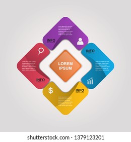 Modern option business infographic design template. Background data statistic vector. Can use for banner, card, backdrop, presentation
