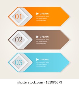 Modern options banners. Color stripes with numbers on light background. Vector illustration.